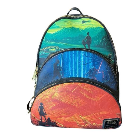 Loungefly Other - Loungefly Star Wars The Force Awakens Disney Parks 100 Mini Triple Zip Backpack